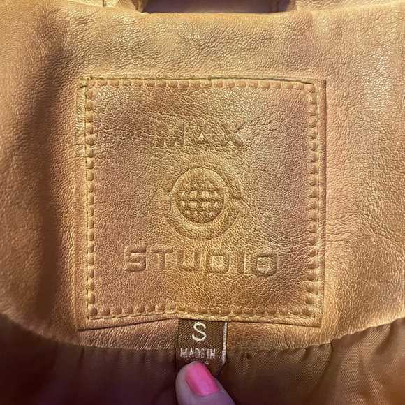 Max studio brown leather jacket - Picture 3 of 5
